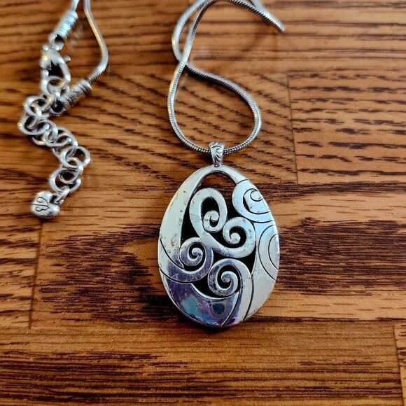 BRIGHTON "Mingle" Silver Scroll Pendant Necklace EVENT READY! - Picture 3 of 9